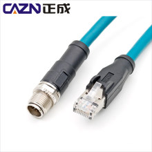 Gigabit 500MHz Red Ethernet M12 8Pin X CÓDIGO A RJ45 Cable SSTP / SFTP Doble blindaje M12 RJ45